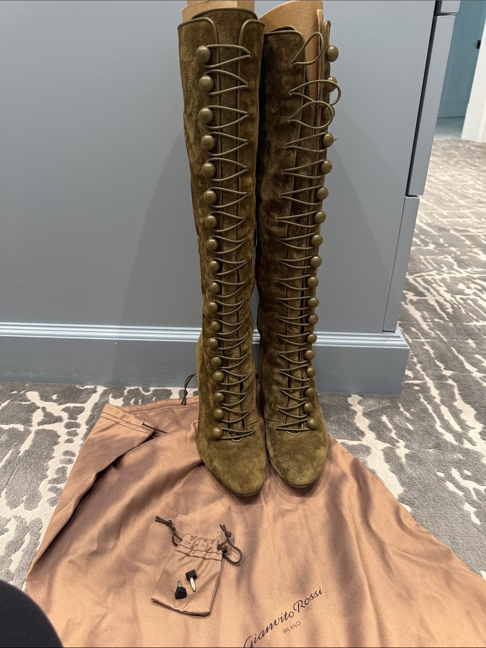 Gianvito Rossi Imperia Suede Tall Boots